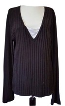 Route 66 Black V-neck Sweater junior size XL cotton knit - £11.78 GBP