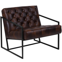 Madison Bomber Jacket LeatherSoft Tufted Lounge Chair - Retro Style - $524.99