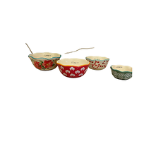 Set of 4 Pioneer Woman Nesting Measuring Bowls Cups Ceramic 1/4c 1/3c 1/2c 1c - £20.57 GBP