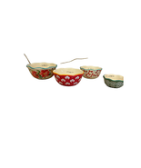 Set of 4 Pioneer Woman Nesting Measuring Bowls Cups Ceramic 1/4c 1/3c 1/... - £20.12 GBP