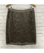 Loft Pencil Skirt Womens Sz 8 Brown Gray Lace Short - £12.55 GBP