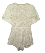 Line + Dot Women&#39;s Romper Ivory Lace Butterfly Sleeve Size Small - $39.99