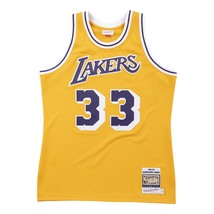Kareem Abdul Jabbar Los Angeles Lakers 1984-85 Jaune Mitchell &amp; Ness Jersey - £131.80 GBP