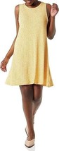 Amazon Essentials Women&#39;s M Scoop Neck Swing Knit Floral Dress Yellow White - £10.97 GBP