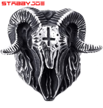 Stabbyjoe Mens Satanic Goat Skull Ring Size 8-15 Usa - £11.98 GBP+