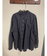 Croft &amp; Barrow Blue Yellow Plaid Easy Care Button Down Men&#39;s Large XL - $20.46 CAD