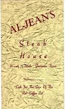 Al Jeans Steak House Menu Hiway 75 North Sherman Texas 1950&#39;s The Red Co... - £79.35 GBP