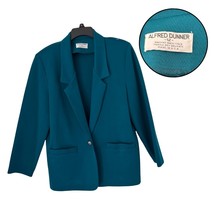 Alfred Dunner Women’s 12 Teal Blue Long Sleeve Blazer Professional Jacket - $17.80