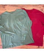 Polo Raph Lauren Mens XXL Tagless Long Sleeve Tee Bundle of 2 Red Green ... - $851.82 MXN