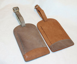 Leather LUGGAGE TAG Brown | Bag Tags Suitcase Identifiers Travel Tags 2pcs - $15.62