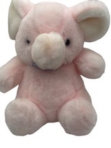 Vintage 1986 Gund 8 Inch Pink Elephant Rattle Plush Stuffed Animal Toy Korea - £14.78 GBP