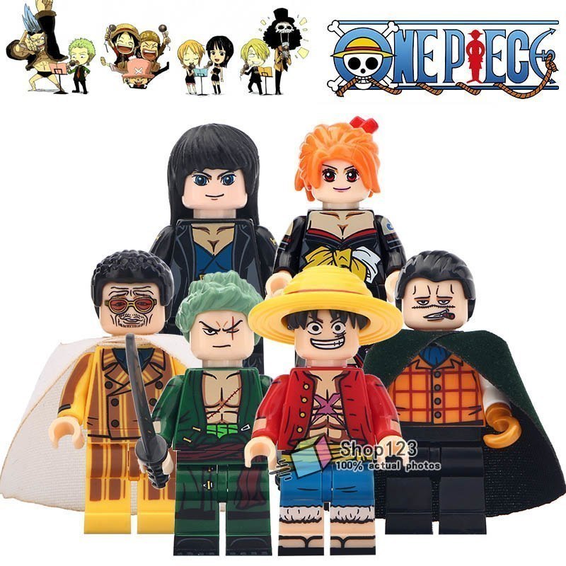 6pcs/set Anime One Piece Luffy Nami Nico Robin Zoro Crocodile Kizaru ...