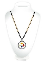 Pittsburgh Steelers Beads with Medallion Mardi Gras Style - $32.99