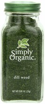 Simply Organic Dill Weed Cut &amp; Sifted Certified Organic, 0.81-Ounce Container - £9.49 GBP