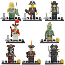 8pcs/set Pirates Of The Caribbean Davy Jones Mermaid Jack Sparrow Minifigures - £13.66 GBP