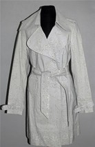 Alberto Makali Tone on Tone Floral Lined Silver/Grey Trench Coat Wm&#39;s 4 ... - £59.94 GBP