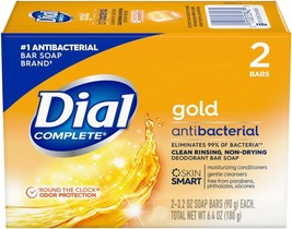 Dial Gold Antibacterial Deodorant Soap, 2 Pack, Total Net Wt 6.4 oz - £14.38 GBP