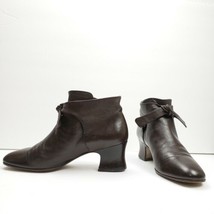 Yves Saint Laurent YSL Ankle Boots Bowtie Brown Vintage Medieval Puritan Sz 8 - £259.77 GBP