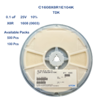 C1608X8R1E104K TDK Ceramic Capacitor SMD 0.1uF 100nF 25V X8R 1608 0603 1... - $5.00+