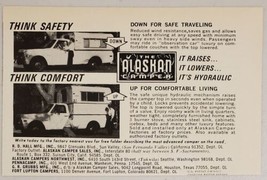 1970 Print Ad The Alaskan Camper Raises, Lowers, Hydraulic on Pickup Truck - £8.43 GBP