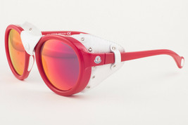 Moncler ML0046 67C Red White Leather / Red Mirror Sunglasses ML 46 67C 52mm - £132.38 GBP