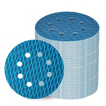 70 Pcs\. Blue Aluminum Oxide Anti-Blocking Rhombus Sanding Discs, 8-Hole, 5 Inch - $35.94