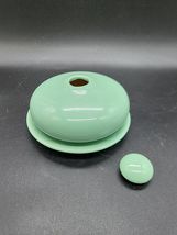 Vintage Green Hair Receiver And Dish, Cork Closure - $17.46
