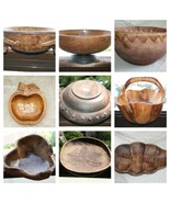 Old Primitive Vintage Wooden Trencher Dough Bowl Basket Hewn Carved Wood... - £24.57 GBP+