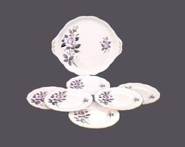 Royal Albert Queen&#39;s Messenger dessert plate set. Bone china made in England. - £82.57 GBP