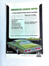 1971 Color Ad Dodge Chrysler Charger Topper - $8.99