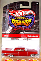 2009 Hot Wheels CHASE Larry&#39;s Garage 25/39 &#39;57 CHRYSLER 300 Red w/Real Riders - £18.49 GBP