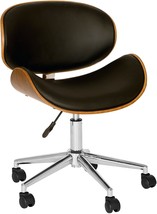 Armen Living Daphne Office Chair in Black Faux Leather and Chrome Finish - £122.80 GBP