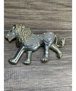 Vintage Two Tone Rhinestone Lion Statement Piece Brooch Pin KG JD - $19.79
