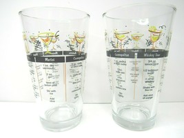 2 Libbey Mixed Drink Recipe Measuring Barware Tall Glasses Cocktail Bartender - £22.68 GBP