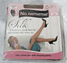No nonsense Suntan Silk Indulgence Control Top Sheer Toe Pantyhose size D 8WT - £10.15 GBP