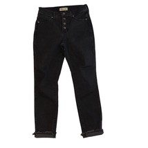 Madewell 10&quot; High Rise Skinny Black Button Fly Black Mom Jeans Womens 26P - £18.97 GBP