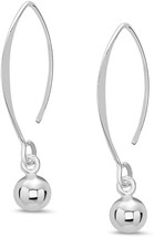 Sterling Silver Ear Wire Threader Ball Drop Earrings 6mm - 100% Hypoallergenic - £38.75 GBP