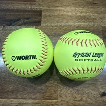 Worth Softball Balls 2 Yellow Hot Dot Certified ASA/USA Slowpitch Softba... - £11.03 GBP