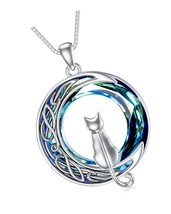 Mothers Day Gifts for Cat Necklace 925 Sterling Cat - £128.39 GBP