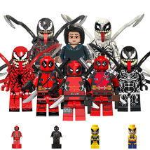 Marvel Venom Riot Carnage Anti-Venom Mrs. Chen Deadpool 8pcs Minifigures Toys - £14.61 GBP