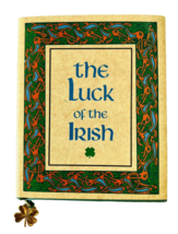 The Luck of the Irish Mini Book with 24K Gold Plated Shamrock Charm Bookmark  - £6.36 GBP