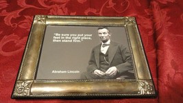 ABRAHAM LINCOLN &quot;STAND FIRM&quot; QUOTE B&amp;W PHOTO IS SILVER VINTAGE 7&quot; X 9&quot; F... - $504.81 MXN