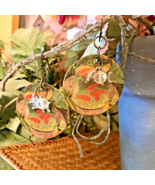 DANGLING FISH Whimsical Novelty Upcycled Earrings Antiqued Gold Painted ... - $12.86