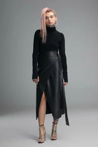 Women&#39;s Genuine Lambskin Leather Skirt Party Handmade Stylish Casual Fashionable - £78.48 GBP+