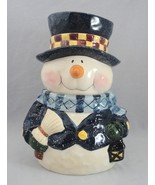 Ceramic Snowman Cookie Jar 4 pc Stacking Canister Candy Nuts Christmas W... - $61.06 CAD