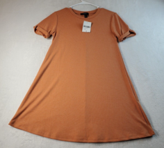 FOREVER 21 T Shirt Dress Womens Small Orange Polyester Short Sleeve Crew Neck - £11.95 GBP