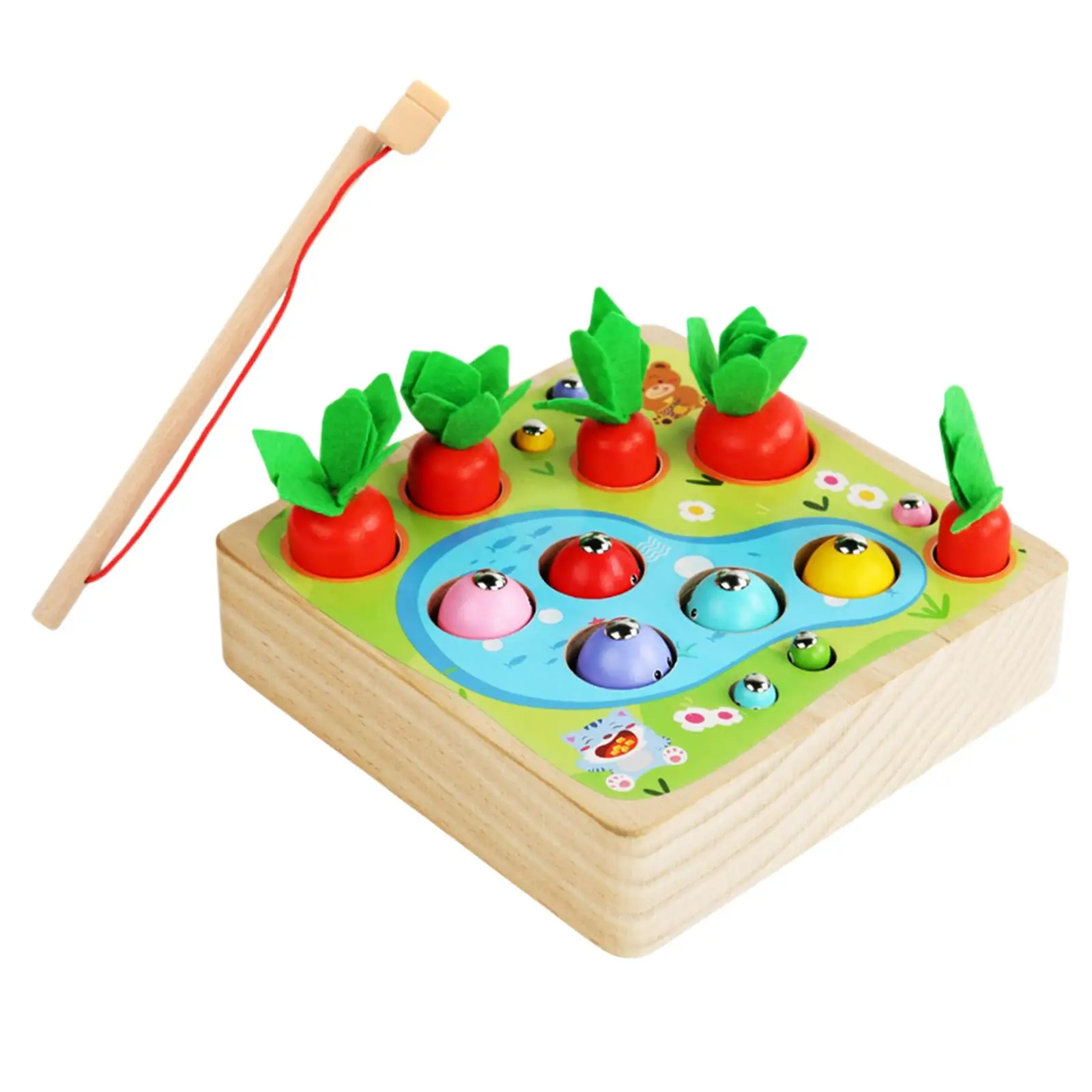 Montessori Toy Pulling Carrot Fine Motor Skills Fishing Game Early Educational - £16.99 GBP