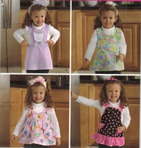 Toddlers Bib Aprons Smocks Cover Ups Headband Kitty Ruffled Sew Pattern ... - £10.21 GBP