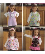 Toddlers Bib Aprons Smocks Cover Ups Headband Kitty Ruffled Sew Pattern ... - £10.17 GBP