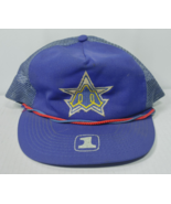 Vtg Seattle Mariners Hat Cap Twins Official Snapback Trucker Blue Red Tr... - $20.30 CAD